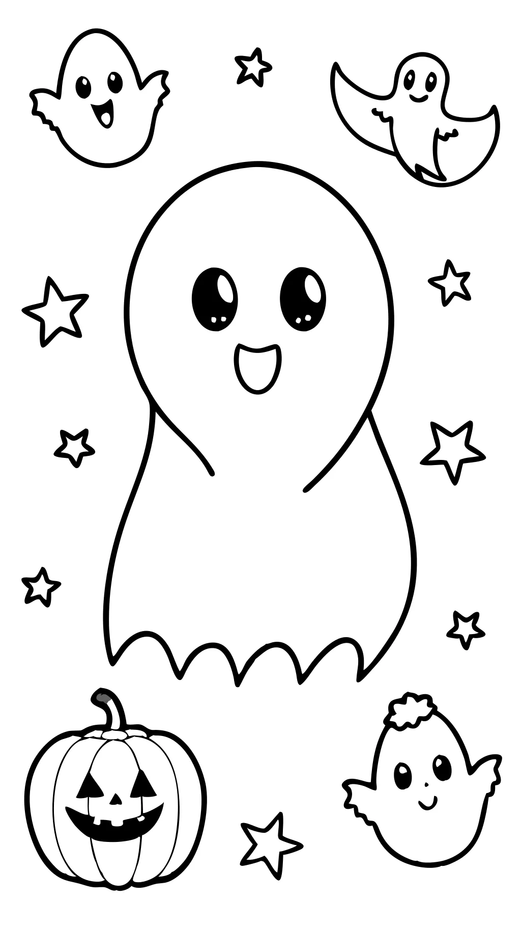 cute halloween ghost coloring pages